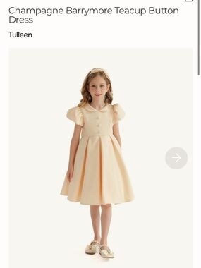 Tulleen Cream Puff Sleeve Bow Dress